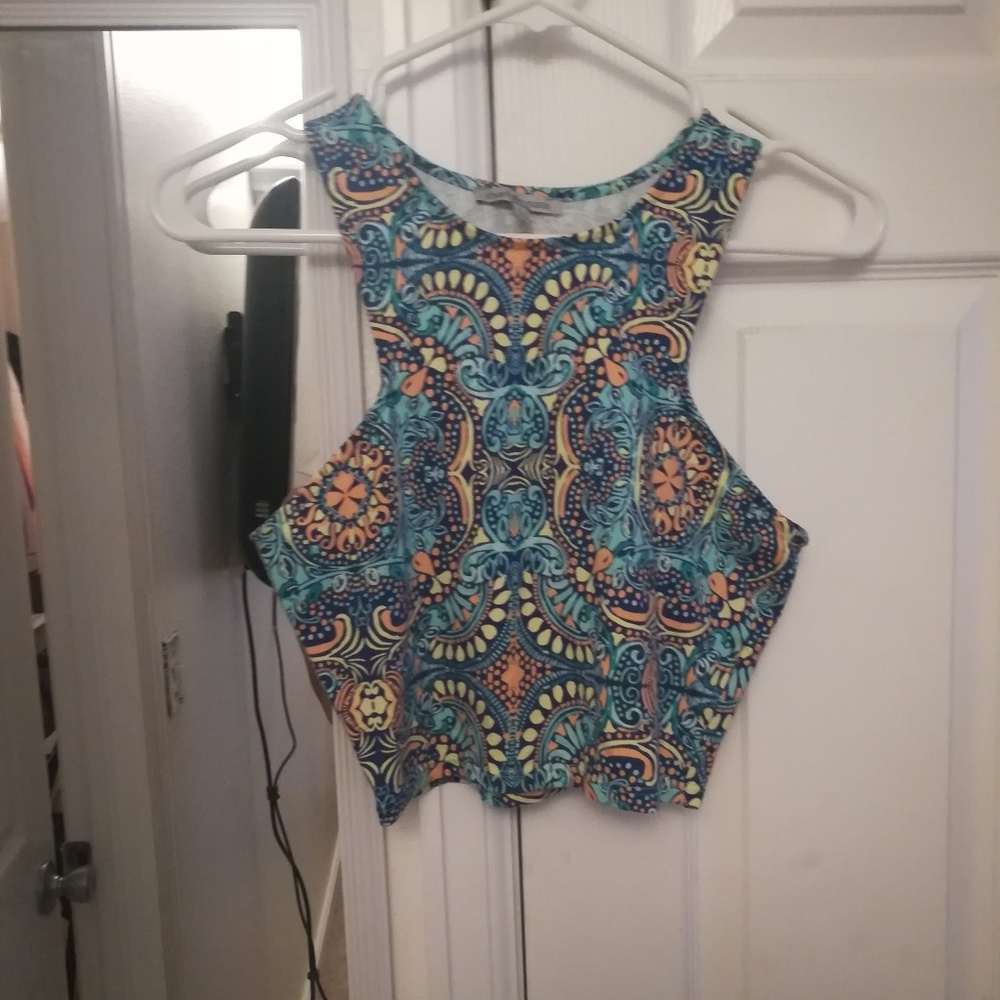 Mandalay Print Halter Crop Top